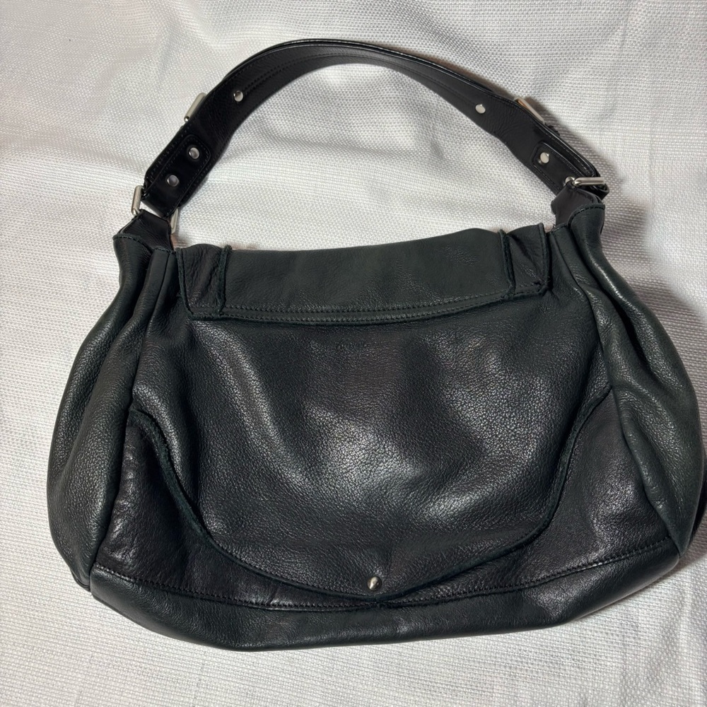 Kenneth Cole New York Black Pebbled Leather Shoulder Hobo Bag - Picture 5 of 17